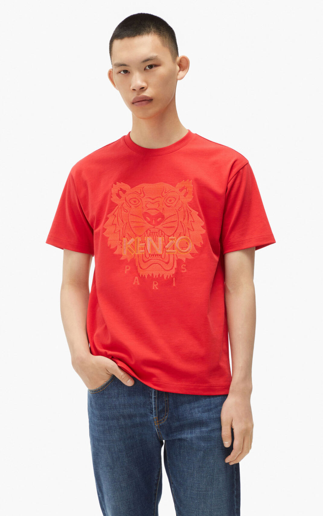 Camisetas Kenzo Tiger loose fitting Hombre Rojas - SKU.0510855